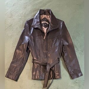 Kenneth Cole Reaction Black Leather Jacket, Size: Medium (Ladies)